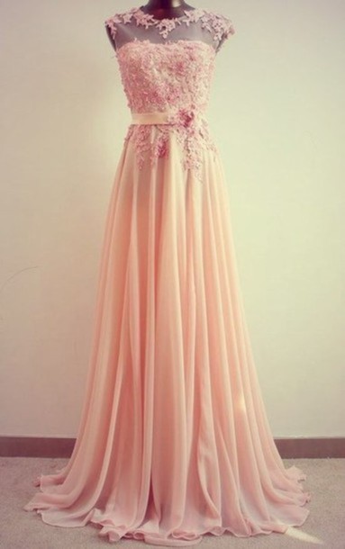 Pretty Pink Lace Floor Length Prom Dresses, Long Pink Birdesmaid Dresses, Lace Formal Dresses, Handmade Prom Dresses