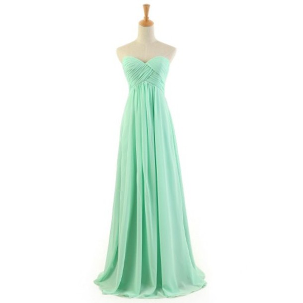 Lovely Green Sweetheart Floor Length Chiffon Prom Dreses, Green Bridesmaid Dreses, Bridesmaid Dresses, Wedding Party Dresses