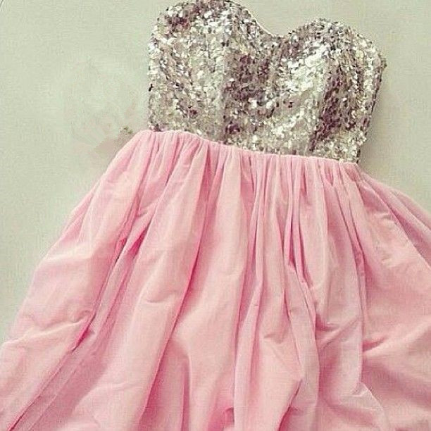 Lovely Short Pink Chiffon Prom Dresses with Sequins, Cute Pink Sequins Homecoming Dresses, Homecoming dresses, graduation dresses