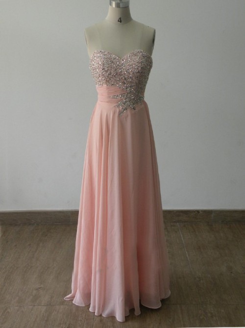 Custom-made Sparkle Beadings Light Pink Sweetheart Prom Dress 2015, Handmade Prom Gown, Evening Party Dresses, Gorgeous Prom Gown, Formal Dresses