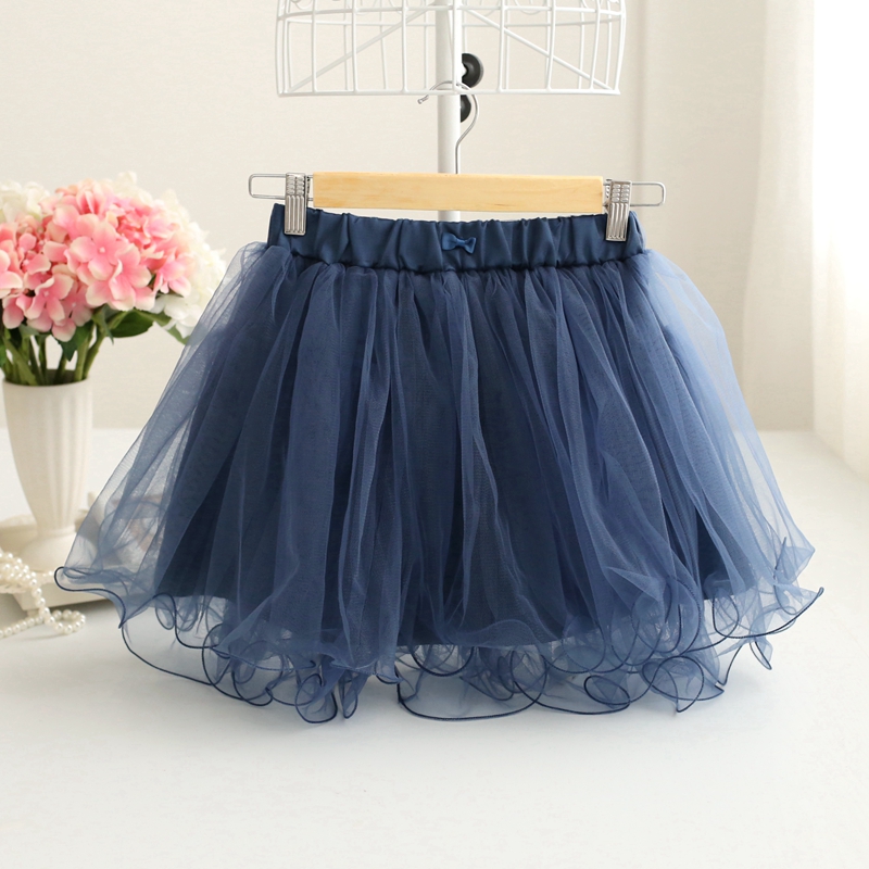 Ruffled Elastic Waistband Short Tulle Skirt - Apricot,Blue on Luulla