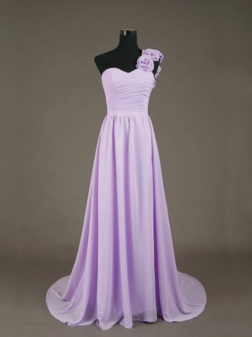 Custom Long Floor Length Chiffon Sweetheart Prom Gown 2015, PromDresses,Purple Bridesmaid Dresses,Cute Formal Dresses,Eveening Dresses