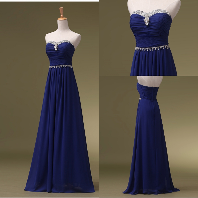 Custom Made Prom Dresses, Royal Blue Prom Dresses, Long Bridesmaid Dresses, Long Evening Dresses, Strapless Evening Gowns, Formal Dress, Party