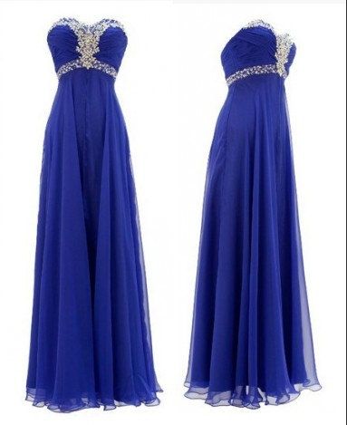 Pretty Made To Order Blue Beadings Prom Dresses 2015, Prom Dreses 2015, Blue Evening Dresses, Formal Dresses
