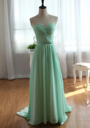 Handmade Mint Green Long Prom Dresses 2015, Mint Green Prom Dresses, Bridesmaid Dresses, Evening Dresses