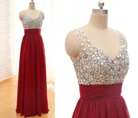 Pretty High Quality Beadings Wine Red Prom Dresses 2016, Burgundy Prom Dress 2016, Simple Prom Dress 2016, Evening Gown