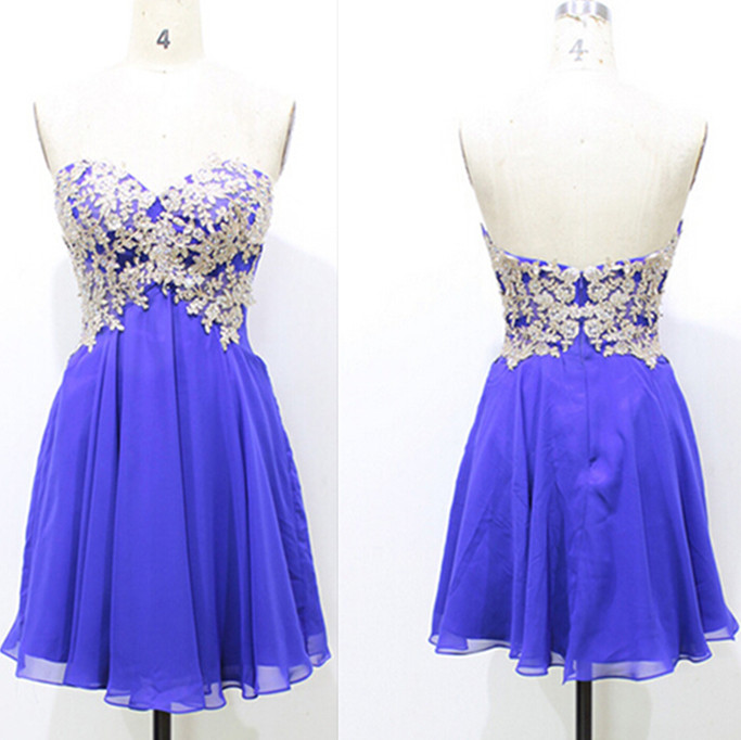 Cute Royal Blue Chiffon Homecoming Dresses,Short Graduation Dresses,Homecoming Dress 2015