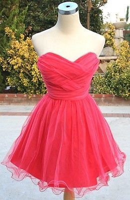 Cute Short Tulle Red Homecoming Dresses, Red Prom Dresses, Short Formal Dresses