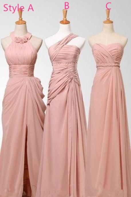 Lovely Dark Pink Mismatch Bridesmaid Dresses, Pink Long Bridesmaid Dresses 2018, Wedding Party Dresses 2018
