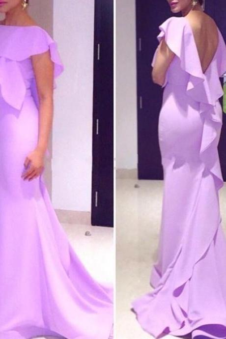 Elegant Purple Long Prom Dresses,simple Prom Dress,sexy Prom Dress,backless Prom Dresses 2018