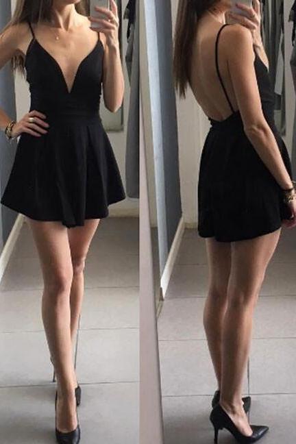 Sexy Little Black Dresses, Mini Party Dresses, Chiffon Homecoming Dresses