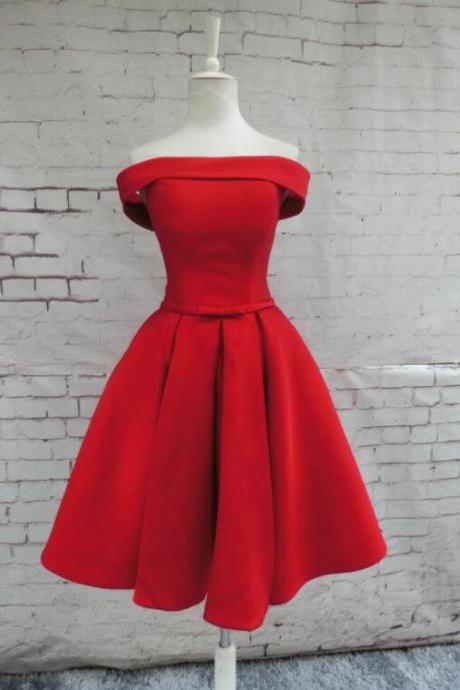 Red Homecoming Dresses 2018, Formal Dresses, Knee Length Party Dresses