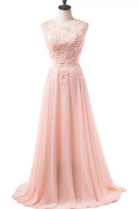 Pink Floor Length Prom Dress 2018, Party Dresses, Bridesmaid Dresses, Formal Gowns