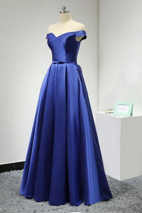 Royal Blue Off The Shoulder Prom Dress, Evening Dress/formal Gowns 2018, Long Party Dress