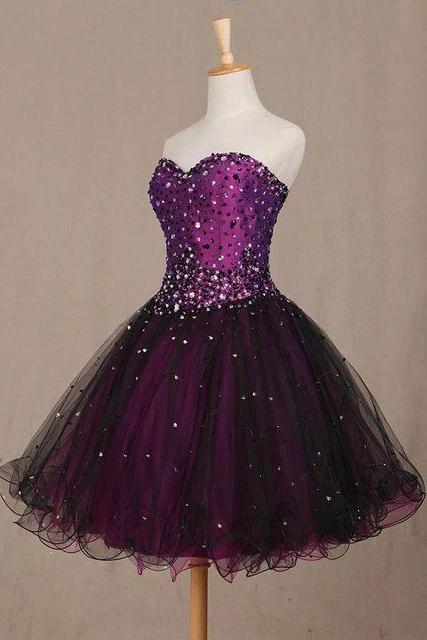 Cute Ball Short Party Dress, Sweetheart Beaded Lovely Dresses, Cute Party Dresses