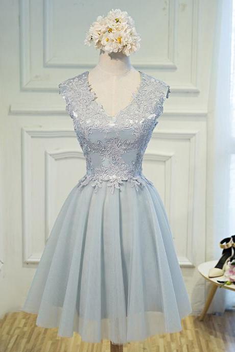 Simple Short Lace Woman Party Dress, Formal Dress, Cute Prom Dress 2018