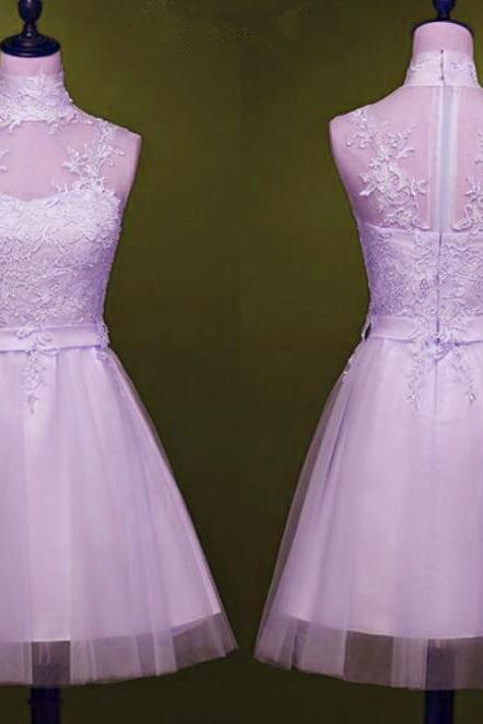 Beautiful Lavender Short Party Dress, Lavender Party Dress, Tulle Teen Formal Dresses