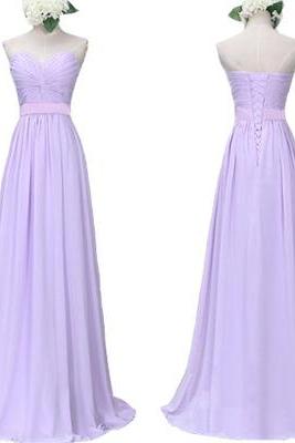 Chiffon Sweetheart Floor Length Charming Prom Dress 2018, Sweetheart Party Gowns, Prom Dresses 2018