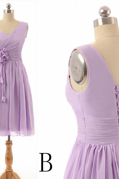 One Shoulder Light Purple Short Bridesmaid Dresses, Bridesmaid Dress 2k18, Bridesmaid Dresses