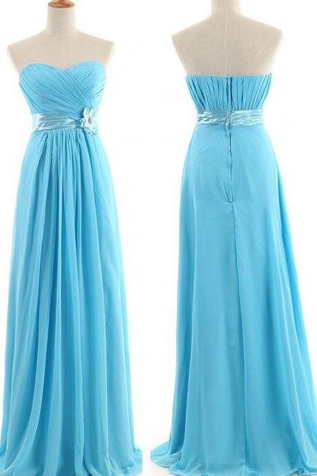 Blue Simple Bridesmaid Dresses, Handmade Bridesmaid Dress, Blue Wedding Party Dress
