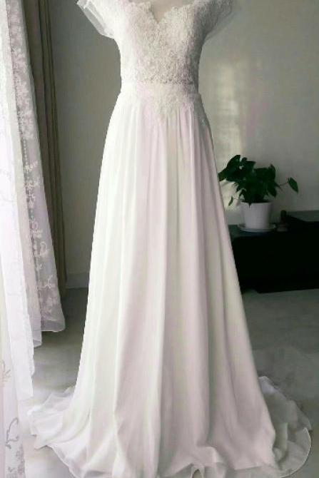 Beautiful Chiffon Long Simple Cute Party Dress, Prom Dresses, Formal Gowns
