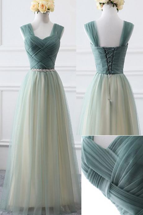 Green Tulle Charming Bridesmaid Dress, Lovely Party Dress 2019, Formal Dress