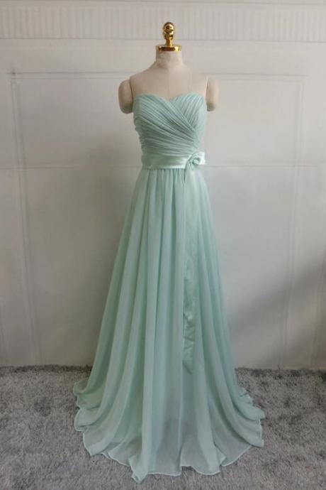 Beautiful Mint Green Chiffon Simple Prom Dress 2019, Beautiful Party Dress 2019
