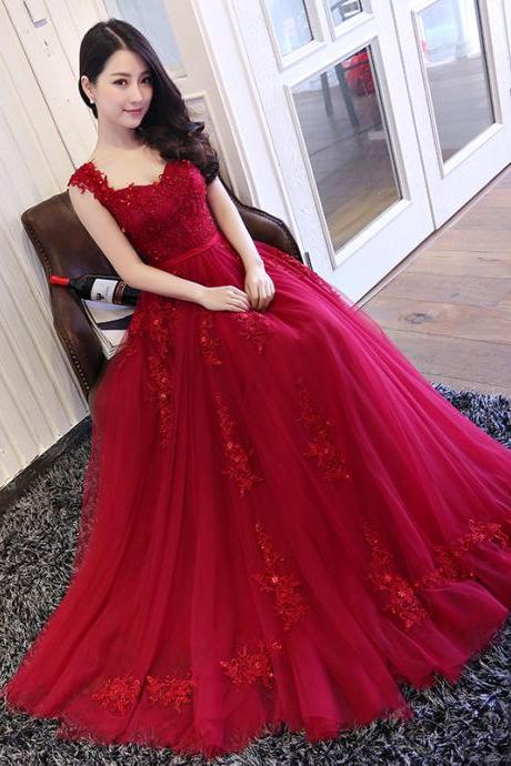 Beautiful Wine Red Off Shoulder Senior Prom Dresses, Red Formal Gowns 2019