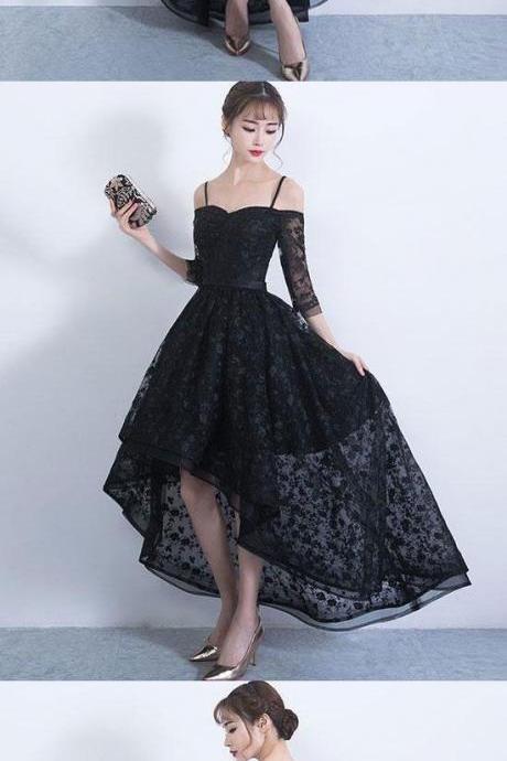 Black Lace Lovely Prom Dresses 2019, Lovely Party Dresses 2019