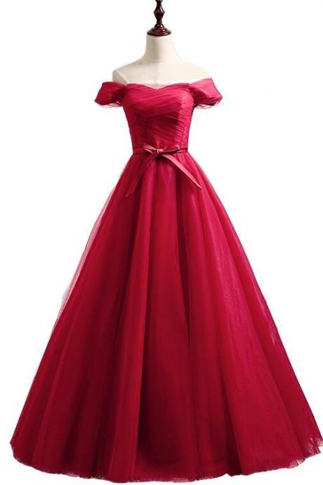 Stylish Off Shoulder Party Dress 2019, Red Formal Gown 2019, Cute Formal Dress