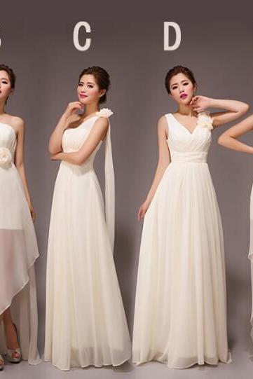 Beautiful Ivory Mismatch Bridesmaid Dress, Charming Party Dress