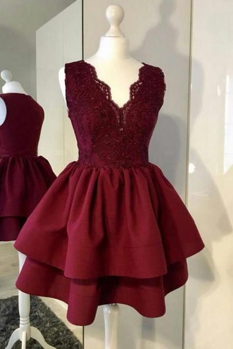 Fashionable Wine Red Homecoming Dress 2020, Short Prom Dress 2020