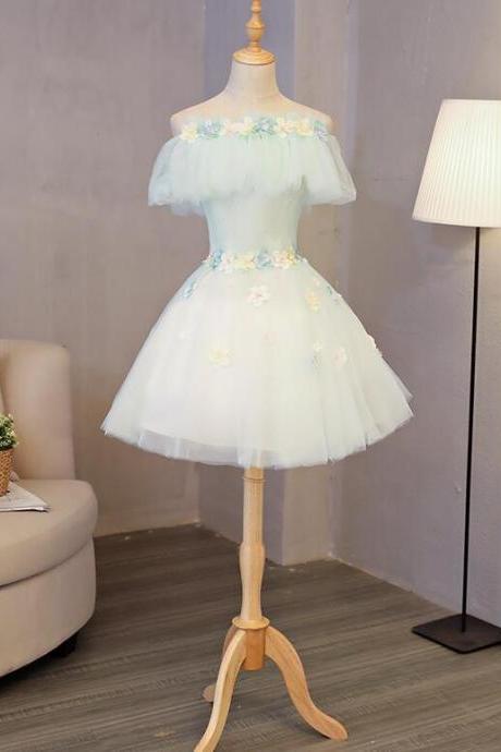 Beautiful Mint Green Tulle Short Party Dress 2020, Mint Homecoming Dress