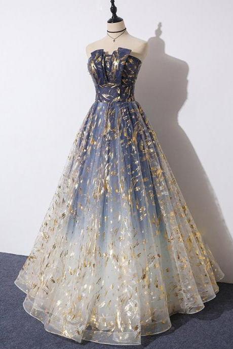 Blue Fashionable Long Party Dress, Blue Prom Dress 2020 Long