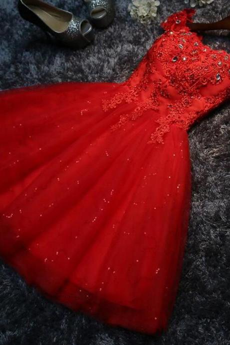 Cute Red Short Off Shoulder Homecoming Dress, Red Party Dress 2020