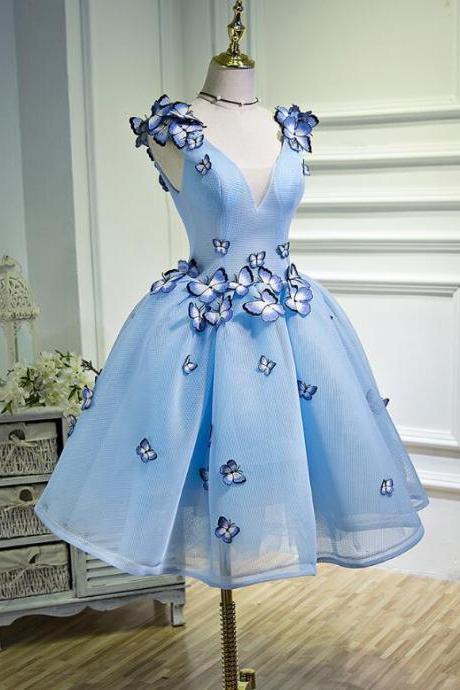 Blue Tulle Cute Homecoming Dress, Short Prom Dress 2020