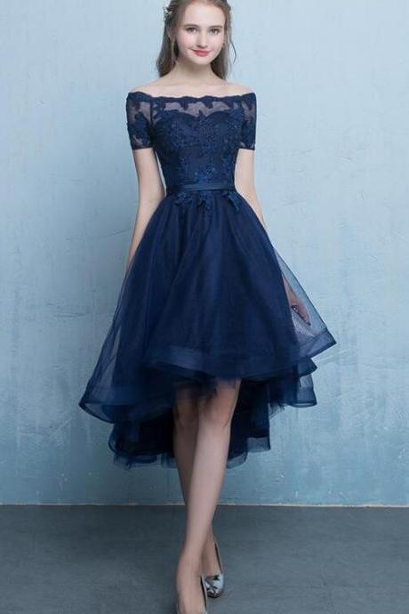 Charming Tulle Short Party Dress, Blue Prom Dress, Homcoming Dress