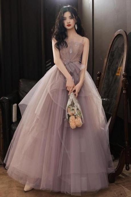 Pink Tulle Long Gorgeous Formal Dresses Party Dress, Pink Sweet 16 Gown
