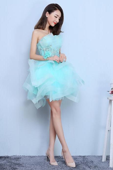 Fashionable Mint Green Tulle Short Party Dresses Formal Dress, Cute Short Homecoming Dresses