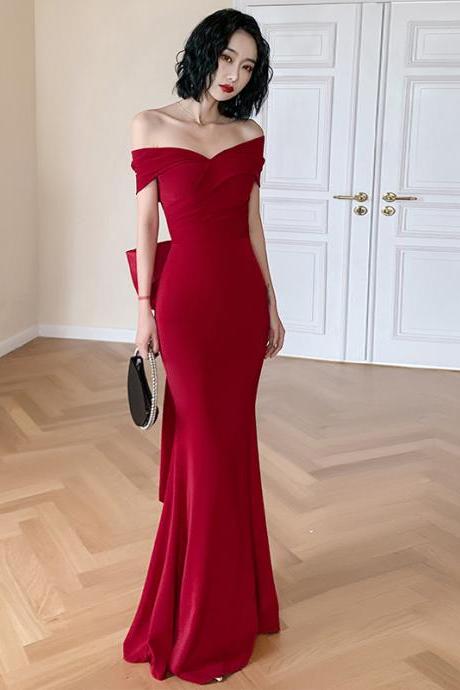 Sexy Red Off Shoulder Evening Dress Party Dress, Red Formal Dress Party Dresses