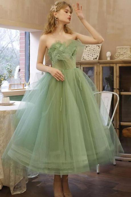 Lovely Green Tulle Short Homecoming Dress, Cute Green Party Dress