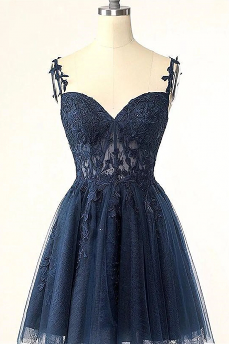 V Neck Short Royal Blue Lace Prom Dresses, Short Royal Blue Lace Formal Homecoming Dresses