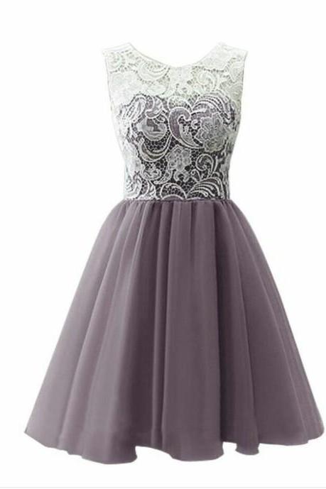 Cute Short Chiffon And Lace Bridesmaid Dresses 2017, Short Party Dresses, Prom Dresses, Party Dresses For Homecoming