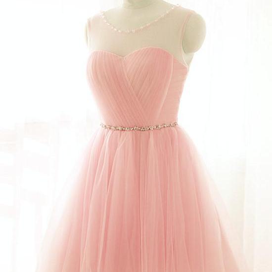 Pink Short Prom Dresses Tulle Party Dresses Formal Dresses Pink Homecoming Dresses On Luulla 
