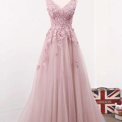 Pink Tulle Party Dresses, Beautiful Junior Prom Dress, Formal Dress ...