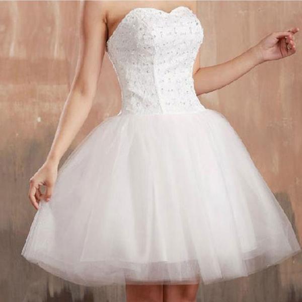 Lovely White Short Teen Homecoming Dresses main image 1