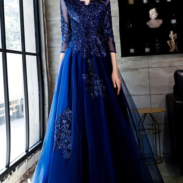 green emerald velvet dress Backless Royal Blue Long Sequin Formal Dress Royal / 0