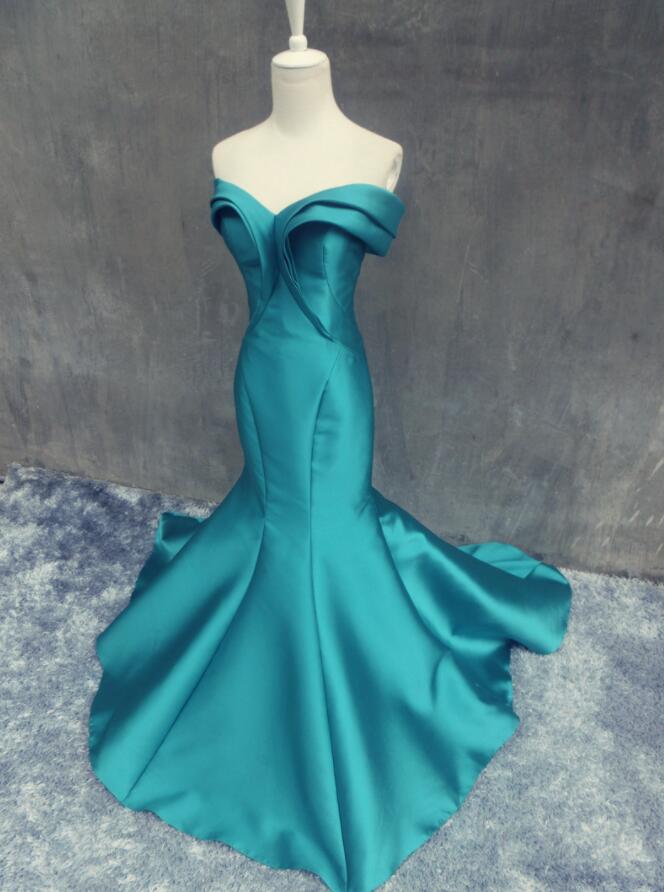 Mermaid Pretty Satin Prom Dresses Sweetheart Neck Floor Length Prom