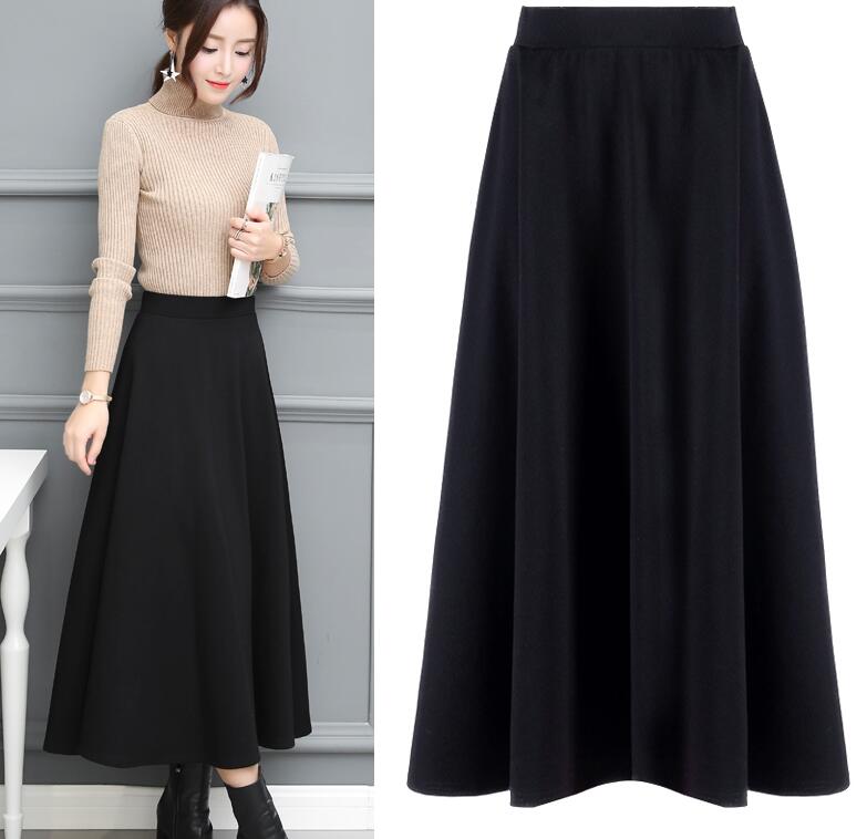 Winter Black Long Skirts, Fashionable Skirts 2018 For Autumn, Black