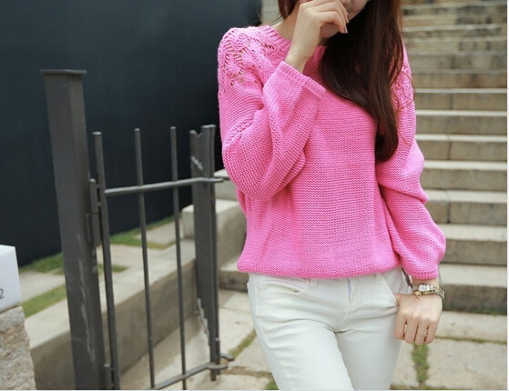 Sexy Rose Pink Sweet Backless With Bow Sweater, Rose Pink Sweater on Luulla